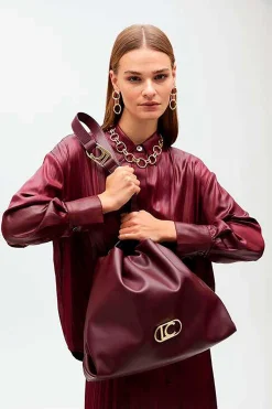 Lola Casademunt Bolso shopper blando Granate Clearance