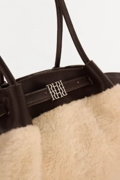 Pedro del Hierro Bolso shopper combinado borreguito Beige Best