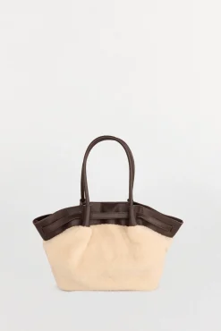 Pedro del Hierro Bolso shopper combinado borreguito Beige Best