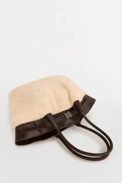 Pedro del Hierro Bolso shopper combinado borreguito Beige Best