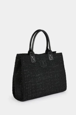Morgan Bolso shopper de tweed Negro Clearance