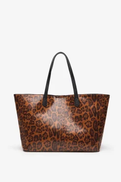 Cortefiel Bolso shopper estampado leopardo Estampado marr&oacute;n Hot
