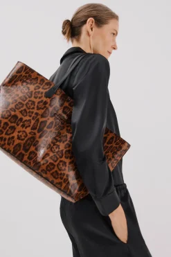 Cortefiel Bolso shopper estampado leopardo Estampado marr&oacute;n Hot