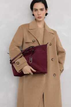 Pedro del Hierro Bolso shopper nylon con cremallera Burdeos Hot