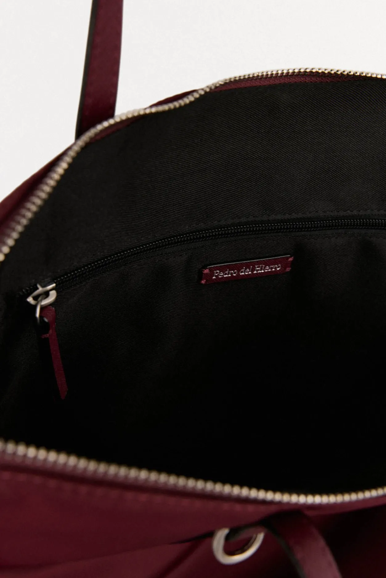 Pedro del Hierro Bolso shopper nylon con cremallera Burdeos Hot