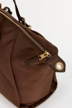 Pedro del Hierro Bolso shopper nylon hebillas Marr&oacute;n