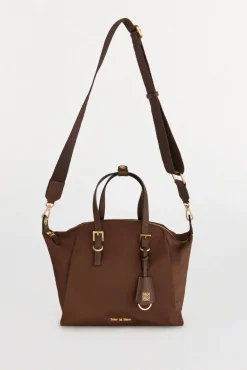 Pedro del Hierro Bolso shopper nylon hebillas Marr&oacute;n