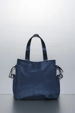 Dash and Stars Bolso tote nylon satinado azul Online