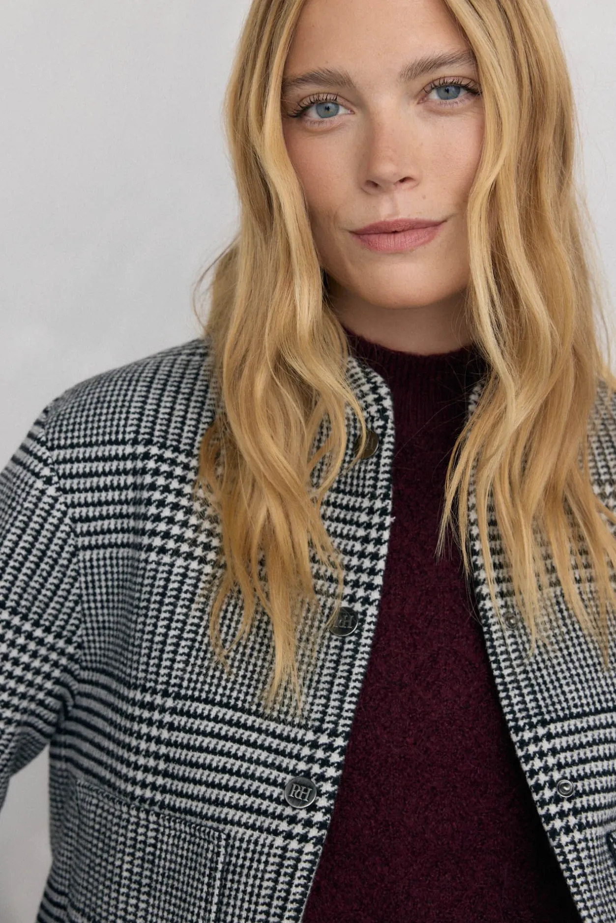 Pedro del Hierro Bomber de cuadros Gris Clearance