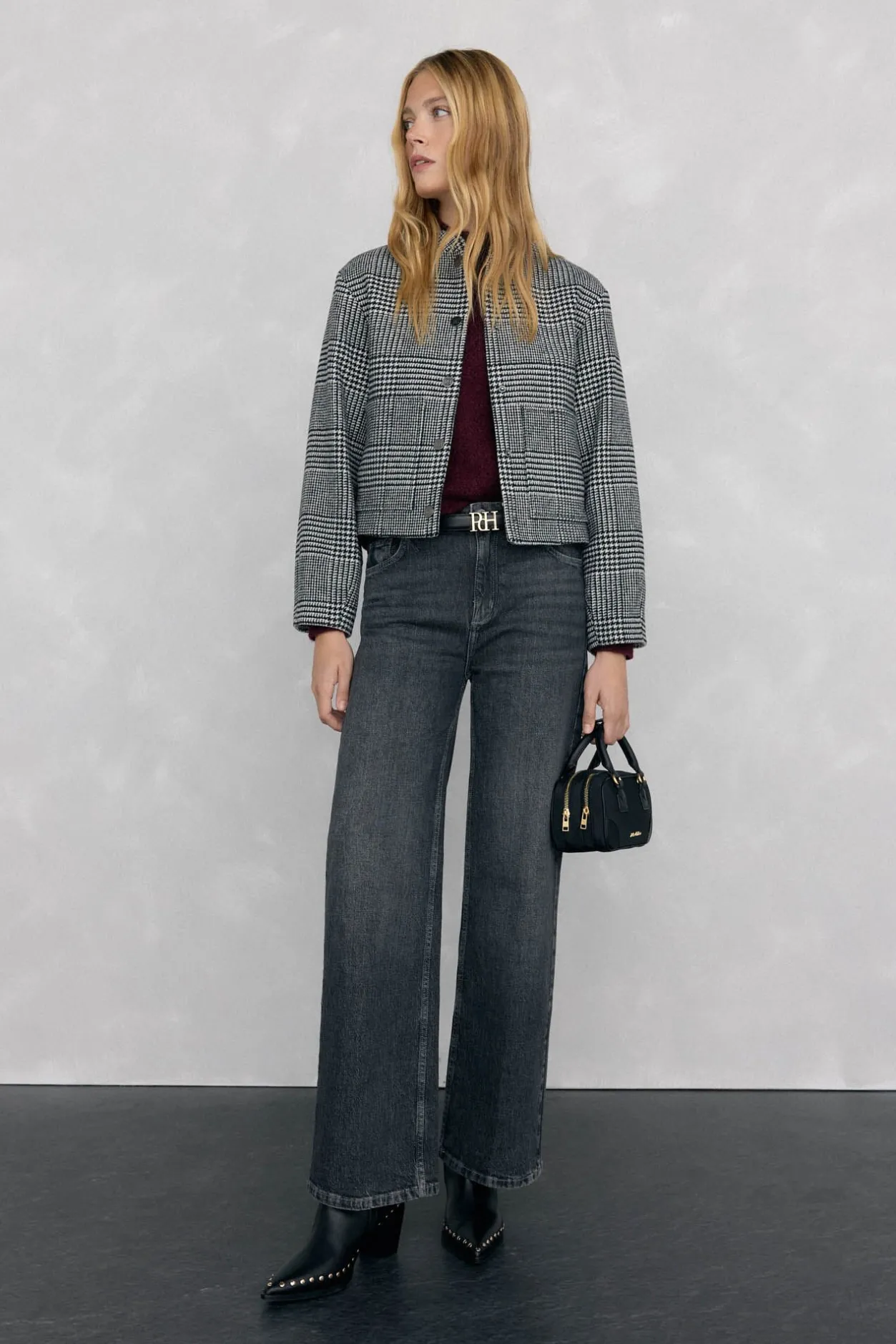 Pedro del Hierro Bomber de cuadros Gris Clearance