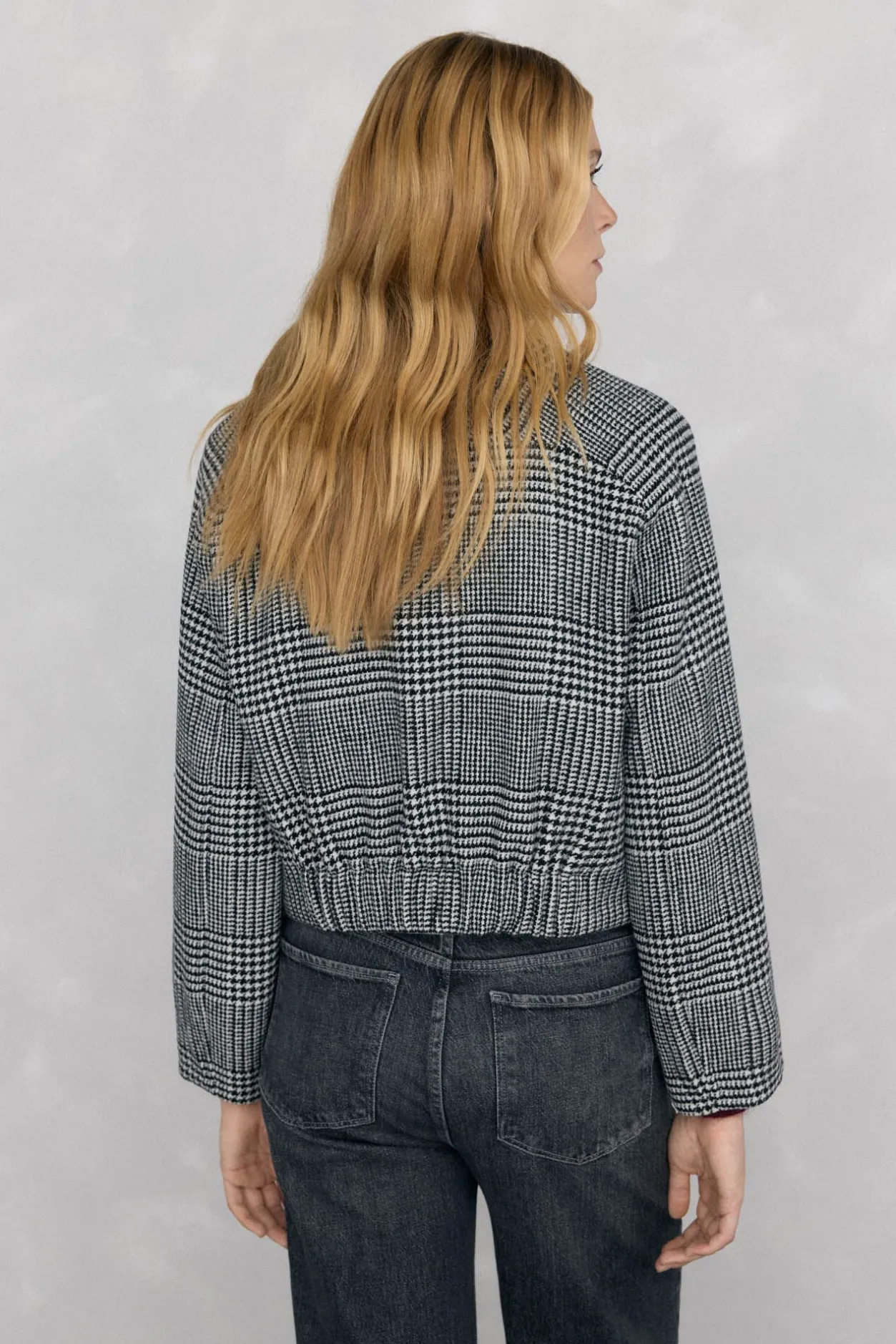 Pedro del Hierro Bomber de cuadros Gris Clearance