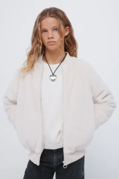 Springfield Kids Bomber de pelo niña beige Online