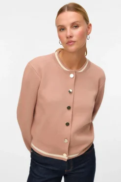 Vero Moda Bomber de punto Marr&oacute;n