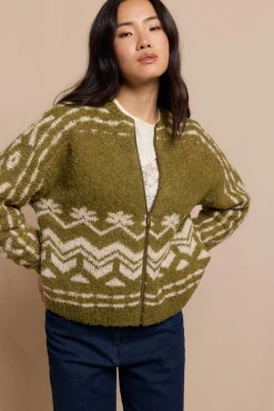 Slowlove Bomber punto jacquard Verde Discount