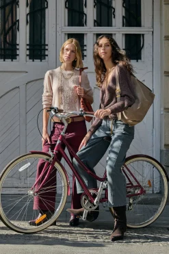 Hoss Intropia Bonnie. Vaqueros wide leg Granate Sale