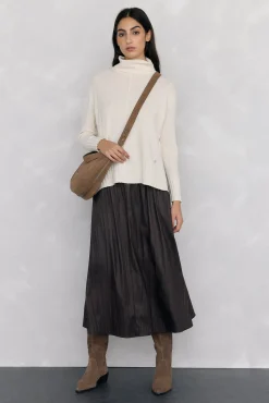 Pedro del Hierro Bota alta estilo hípica con tacón bajo en serraje Beige Online