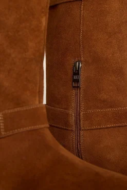 Pedro del Hierro Bota biker serraje con hebillas Marr&oacute;n Online