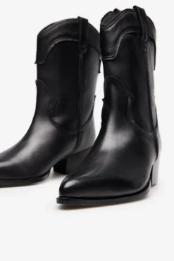 Cortefiel Bota cowboy piel Negro Clearance