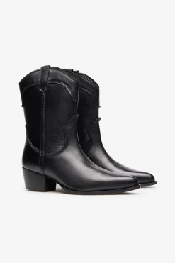 Cortefiel Bota cowboy piel Negro Clearance