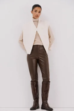 Cortefiel Bota hípica piel Marr&oacute;n oscuro Online