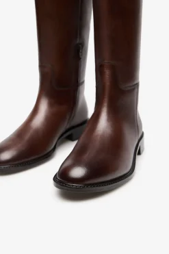 Cortefiel Bota hípica piel Marr&oacute;n oscuro Online