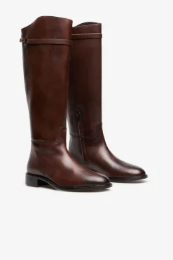 Cortefiel Bota hípica piel Marr&oacute;n oscuro Online