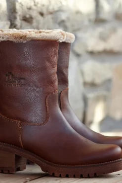 Panama Jack Bota mujer tacón Marr&oacute;n New