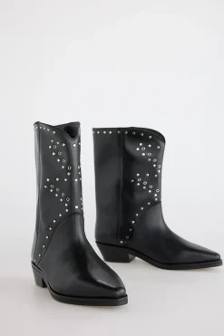 Slowlove Bota piel tachas Negro Sale