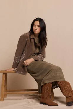 Slowlove Bota plana serraje Camel