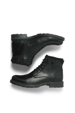 Jack & Jones Botas altas de piel negro Clearance
