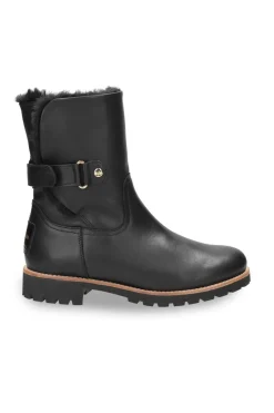 Panama Jack Botas de piel con forro interior de pelo caliente Negro Clearance