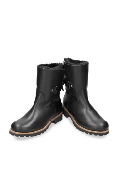 Panama Jack Botas de piel con forro interior de pelo caliente Negro Clearance