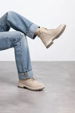 XTI Botin Estilo Militar beige Sale