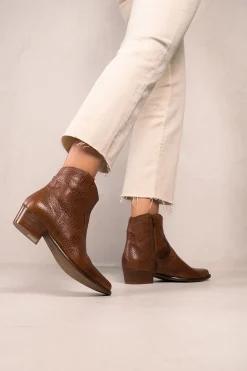 Bryan Stepwise Botines cowboy de piel Calíope Vintage Marr&oacute;n Sale