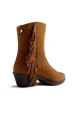 Gioseppo Botines cowboy piel flecos kasson Camel Hot