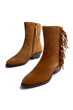 Gioseppo Botines cowboy piel flecos kasson Camel Hot