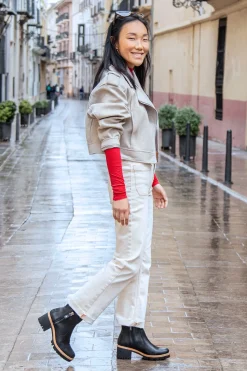 Panama Jack Botines de piel con forro interior de piel Negro Clearance