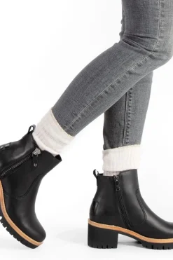 Panama Jack Botines de piel con forro interior de piel Negro Clearance