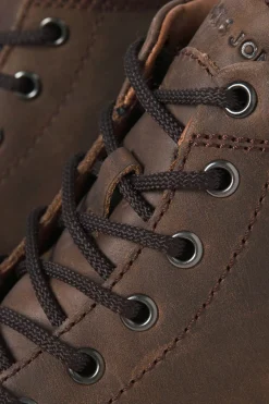 Jack & Jones Botines de piel suela goma marr&oacute;n Sale