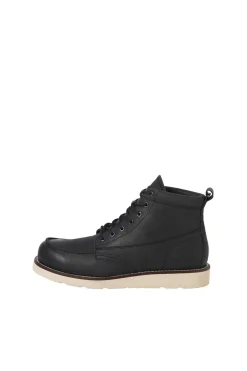 Jack & Jones Botines de piel suela goma negro Hot