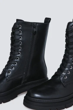 Springfield Botines militares cordones negro Clearance