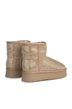 Alma en Pena Botín de pelo con pedrería Beige Clearance