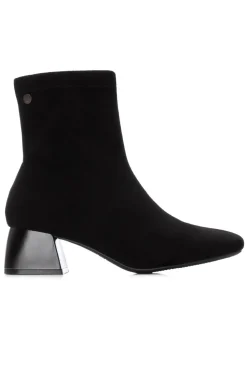 XTI Botín de tacón antelina Negro Hot