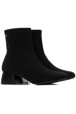 XTI Botín de tacón antelina Negro Hot