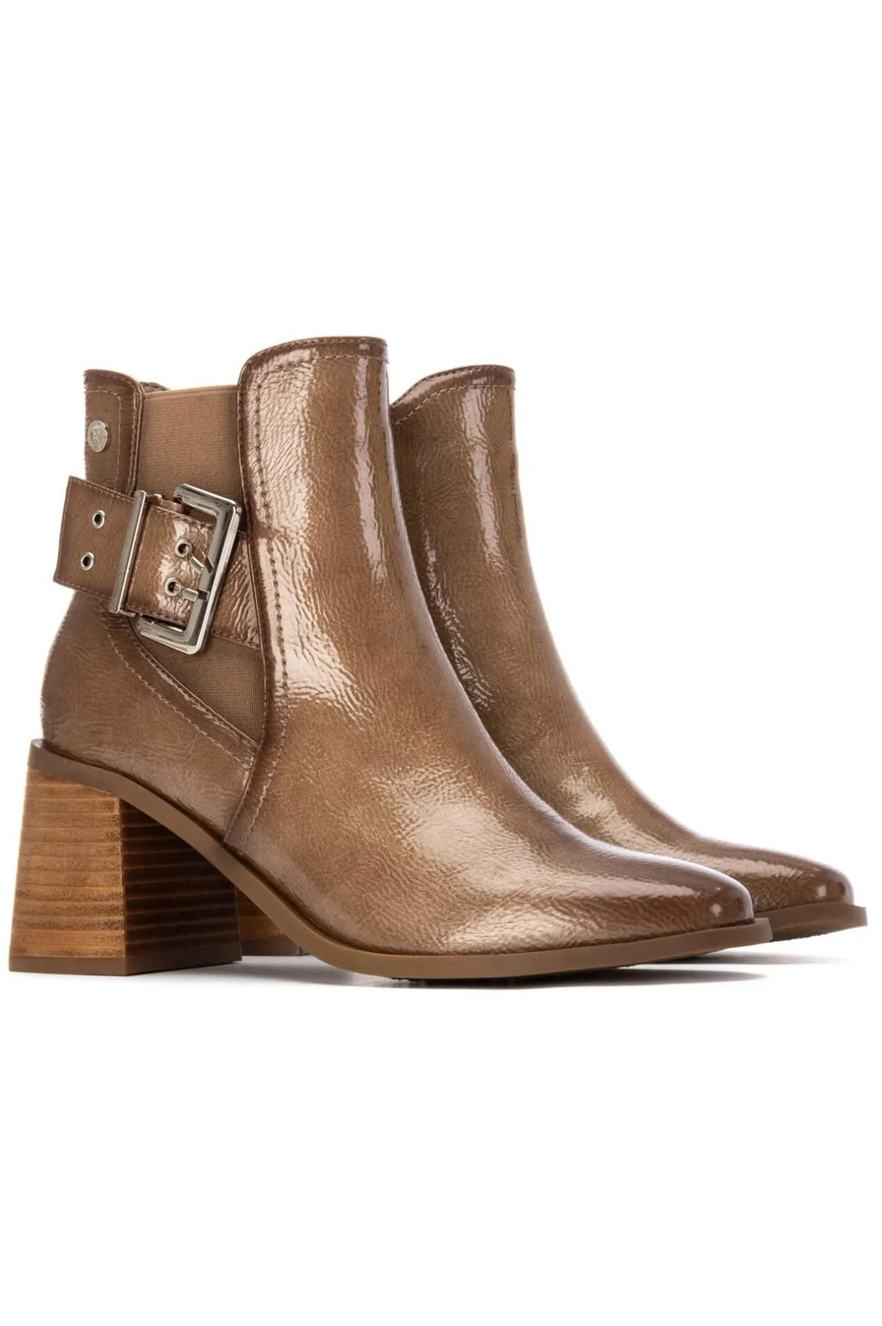 XTI Botín de tacón tipo chelsea Marr&oacute;n Discount