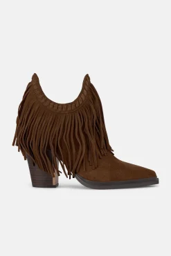 Alma en Pena Botín flecos largos Marr&oacute;n New