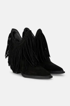 Alma en Pena Botín flecos largos Negro Hot