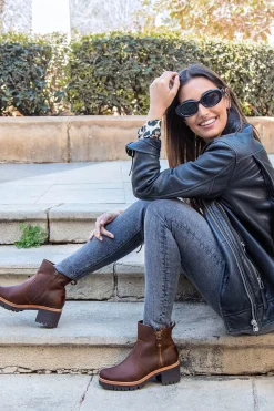 Panama Jack Botín mujer tacón Marr&oacute;n Outlet