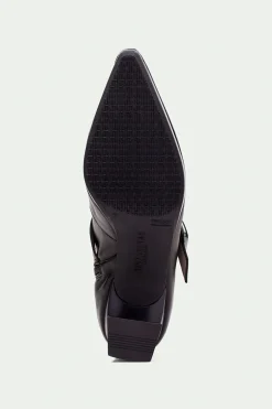 Hispanitas Botín punta fina con hebilla y ojetes ATLANTA Negro Outlet