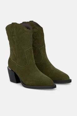 Alma en Pena Botín tacón bajo Kaki Sale